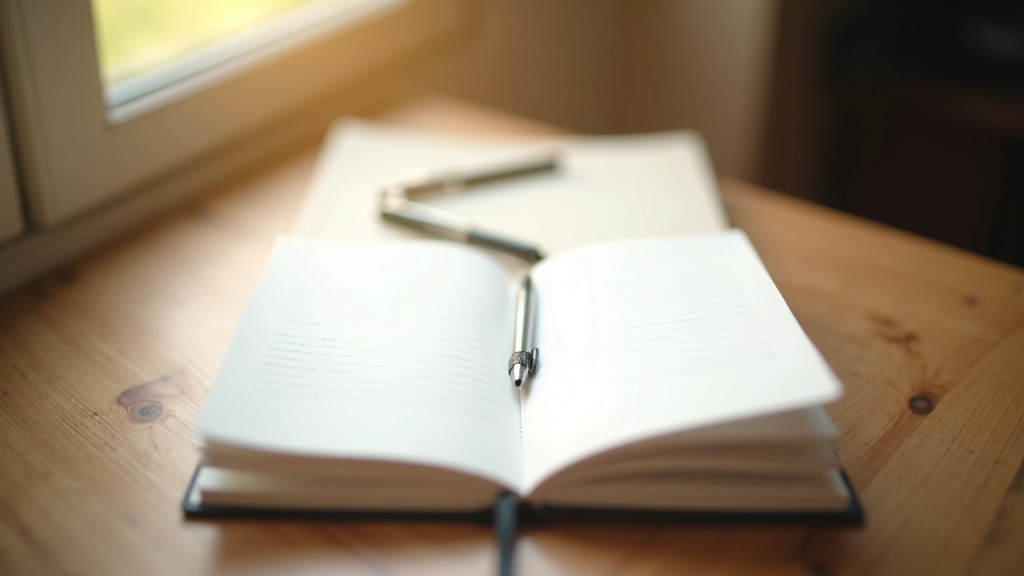 Closeup af journaling og selvrefleksion med blyant og dagbog